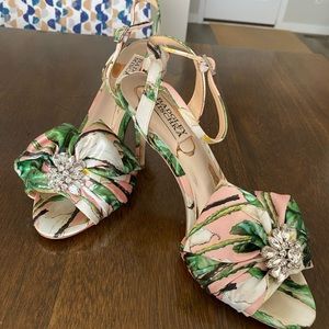 Badgley Mischka floral heels